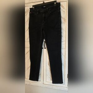 Hudson Natalie Mid Rise Super Skinnu Ankle Women's Black Jeans